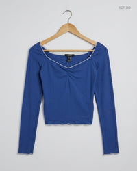 FOREVER 21 (SCT-360) Blue Summer Crop Tops