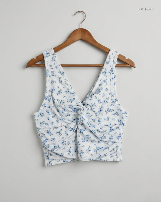 Summer Crop Tops | Shein | Preloved Branded | White & BLUE Cotton | Premium | OTS Thrift Store Lahore Pakistan