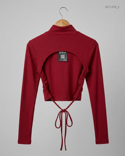 Shop Excellent Condition Red Polyester Summer Crop Tops by Shein for Womens at OTS - Online Thrift Store Pakistan (SCT-379)