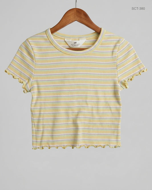 Preloved Premium Summer Crop Tops by H&M, Multi Cotton for Womens - OTS Thrift Shop Islamabad Pakistan