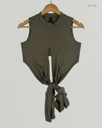 CUT LABEL (SCT-381) Green Summer Crop Tops