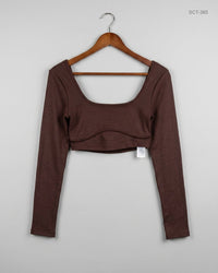 BERSHKA (SCT-385) Brown Summer Crop Tops