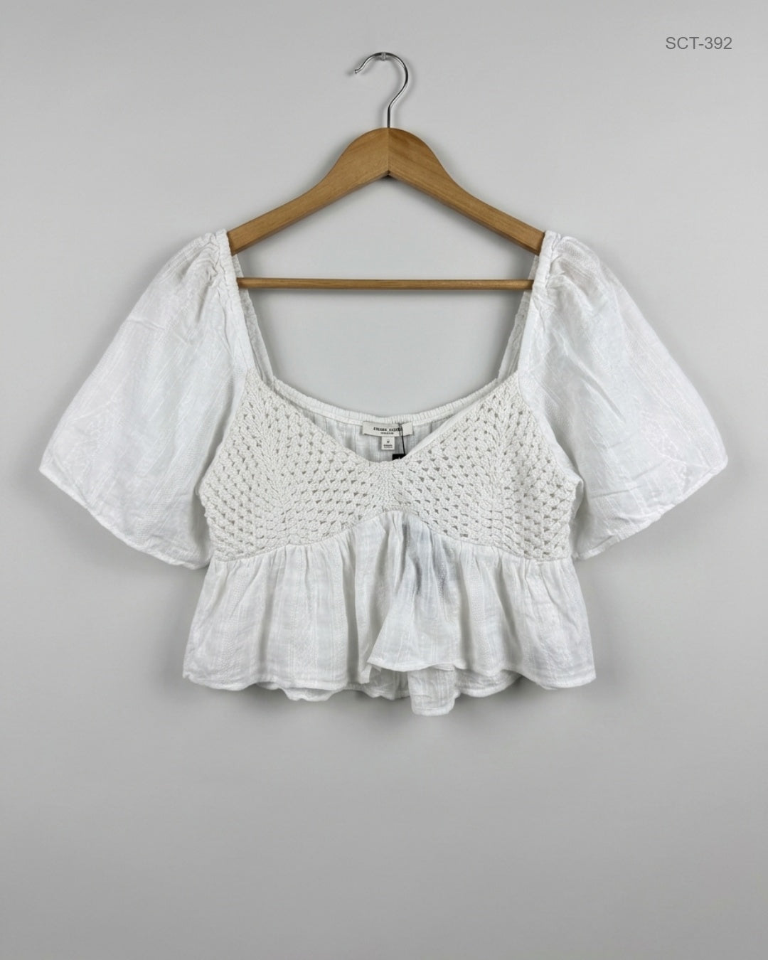 PULL&BEAR (SCT-392) White Summer Crop Tops