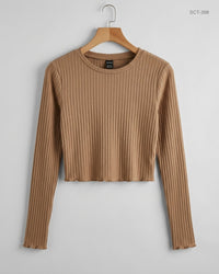 SHEIN (SCT-398) Brown Summer Crop Tops