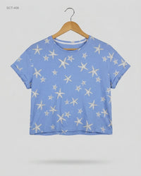 MARKS & SPENCER (SCT-406) Starfish Print Boxy Tee