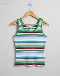 NIKE (SCT-412) Striped Ribbed Tank Top