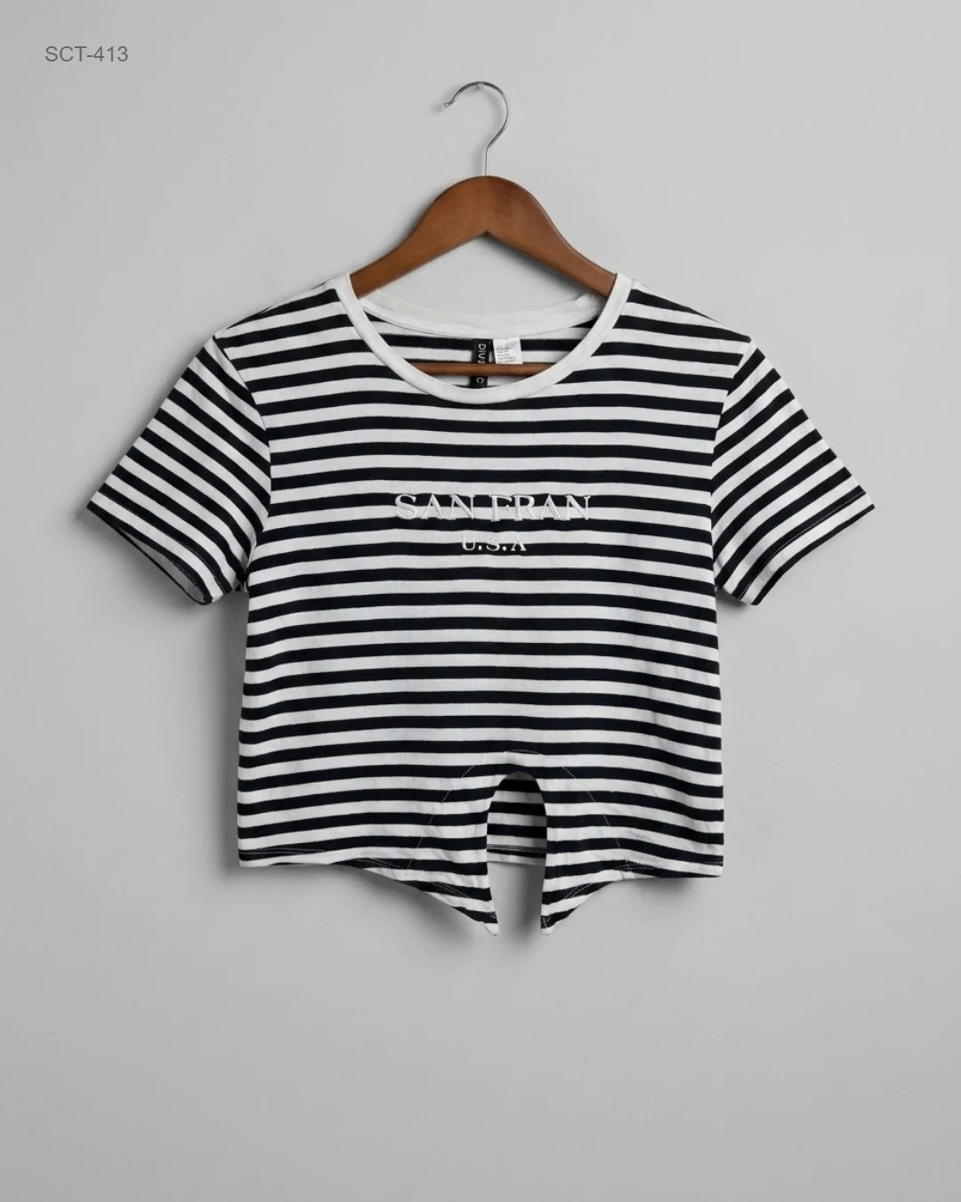 Shop Premium Summer Crop Tops by H&M | Preloved Branded Clothes | Black & White Cotton | Womens | OTS Thrift Store Peshawar Pakistan