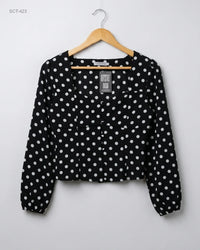 TOKYO DOLL (SCT-423) Sweetheart Neck Polka Dot Blouse