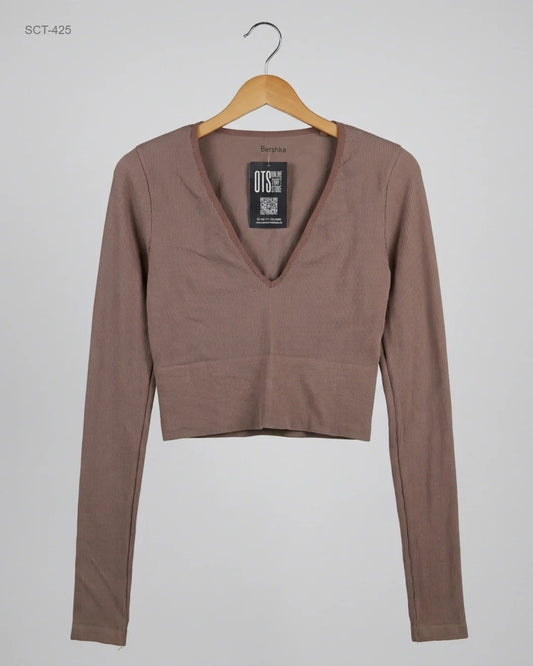 Premium Condition Summer Crop Tops | Preloved Bershka | Teapink Polyester | Thrift Shop for Womens Peshawar Pakistan | OTS