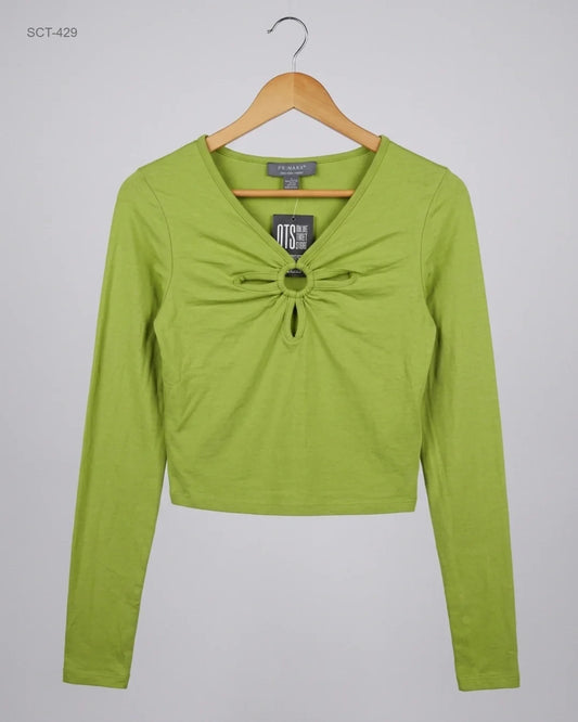 Summer Crop Tops | Primark | Preloved Branded | Green Cotton | Premium | OTS Thrift Store Lahore Pakistan