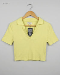 BRAVE SOUL (SCT-432) Ribbed Polo Crop Top