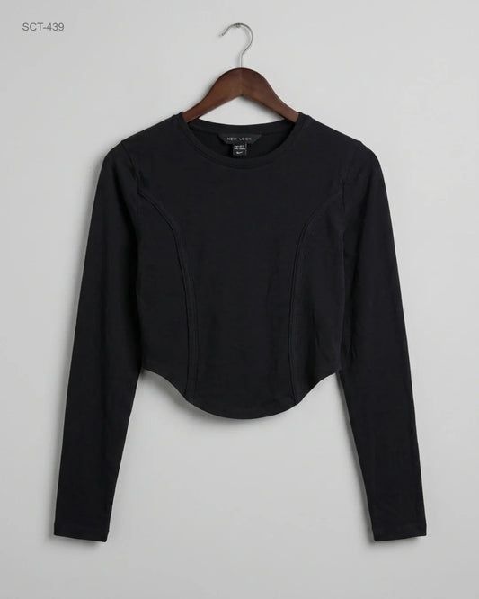 UK Imported secondhand Summer Crop Tops - New Look brand, Black Cotton, Premium condition, for Womens - Online Thrift Store Lahore Pakistan
