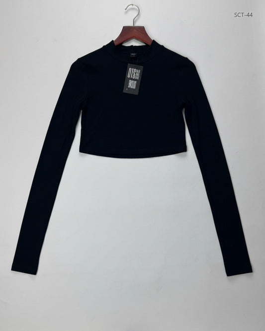 Shop Premium Summer Crop Tops by Shein | Preloved Branded Clothes | Black Polyester | Womens | OTS Thrift Store Islamabad Pakistan