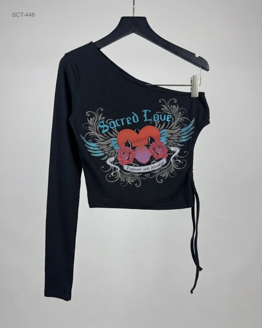 Preloved Premium Summer Crop Tops by ASOS, Black Cotton for Womens - OTS Thrift Shop Karachi Pakistan