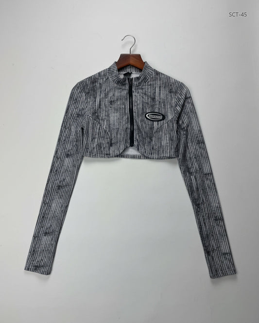 Secondhand Branded Summer Crop Tops by Shein, Black & White Polyester fabric, Premium condition, for Womens - Online Thrift Shop Peshawar Pakistan