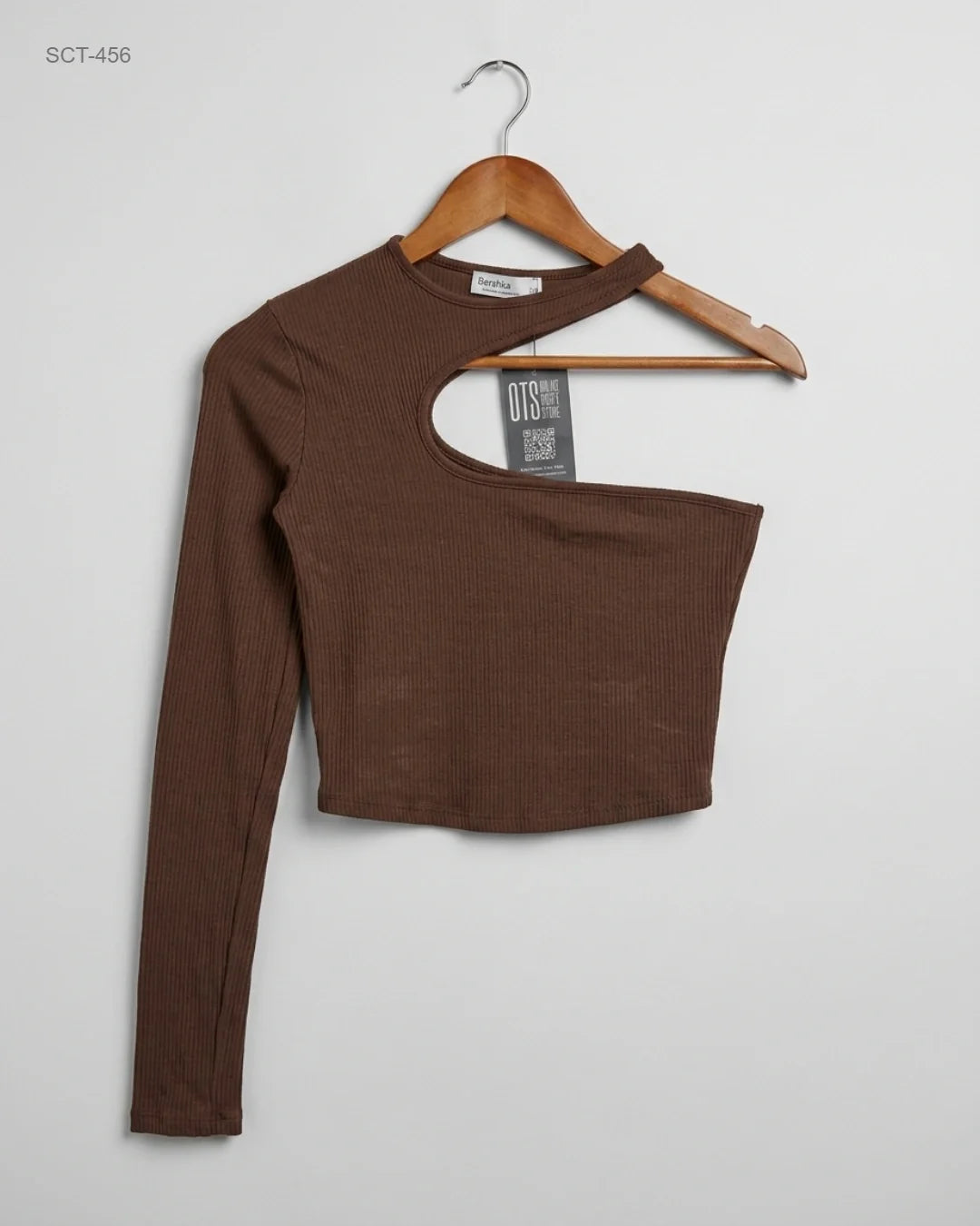 Premium Condition Summer Crop Tops | Preloved Bershka | Brown Polyester | Thrift Shop for Womens Lahore Pakistan | OTS