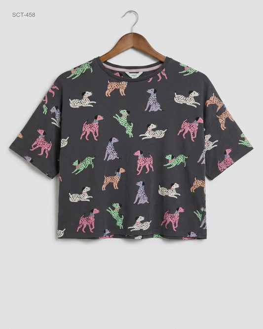 Secondhand Branded Summer Crop Tops by Marks & Spencer, Grey Cotton fabric, Premium condition, for Womens - Online Thrift Shop Karachi Pakistan
