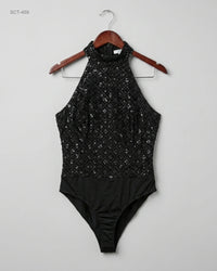 PRETTY LITTLE THING (SCT-459) Halter Neck Sequined Bodysuit