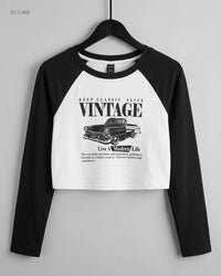 SHEIN (SCT-468) Cropped Raglan Graphic Tee