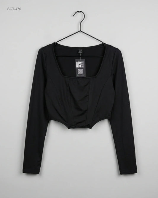 Summer Crop Tops | Shein | Preloved Branded | Black Polyester | Premium | OTS Thrift Store Karachi Pakistan
