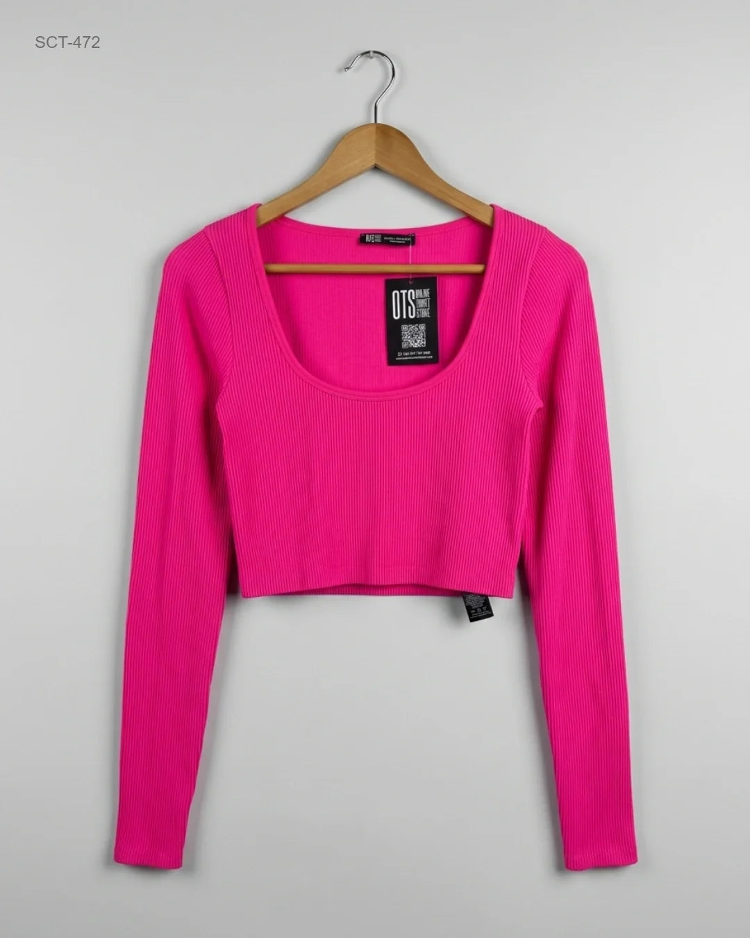 Preloved Premium Summer Crop Tops by DUNNES, Pink Polyester for Womens - OTS Thrift Shop Lahore Pakistan