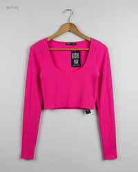 DUNNES (SCT-472) Long-Sleeve Ribbed Crop Top
