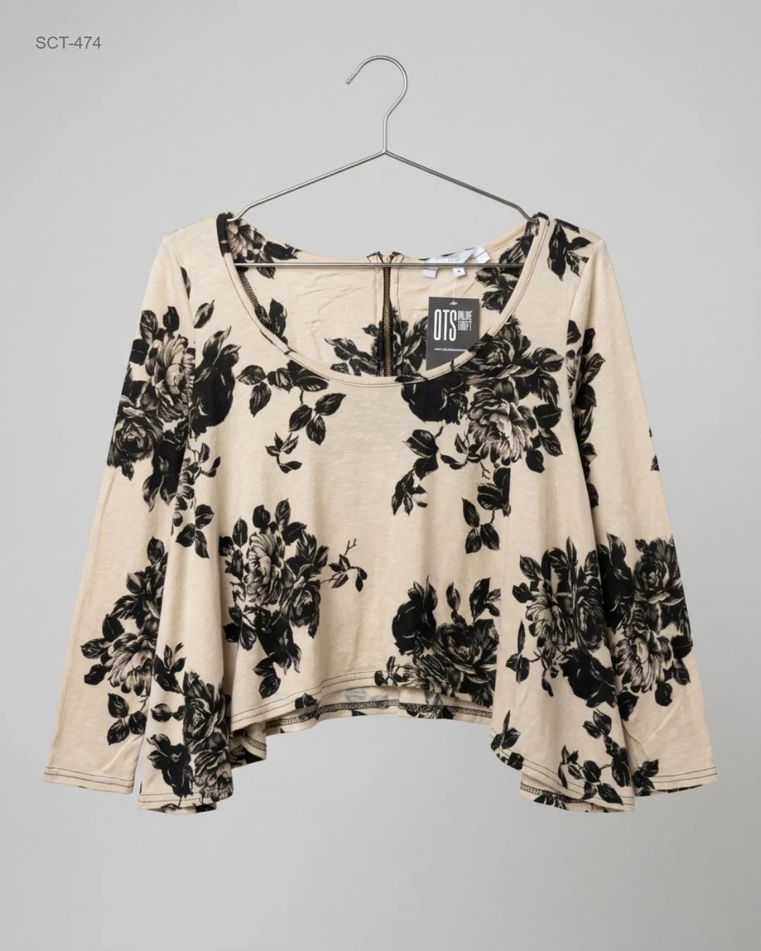 Preloved Premium Summer Crop Tops by New Look, Beige Cotton for Womens - OTS Thrift Shop Karachi Pakistan