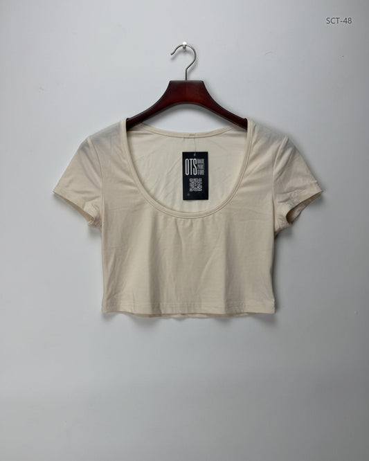 Shop Premium Summer Crop Tops by Shein | Preloved Branded Clothes | OffWhite Polyester | Womens | OTS Thrift Store Peshawar Pakistan