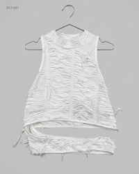 SHEIN (SCT-491) Distressed Shredded Crop Top