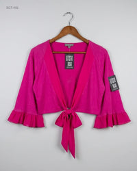 PER UNA (SCT-492) Front-Tie Ruffle Sleeve Shrug