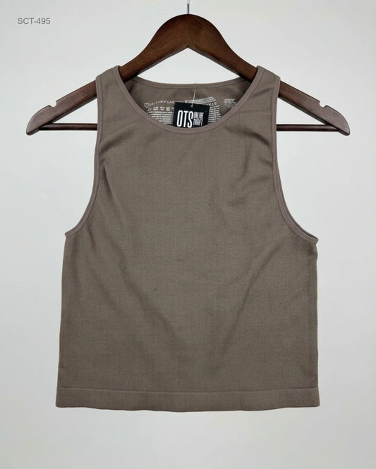 Summer Crop Tops | Primark | Preloved Branded | Brown Polyester | Excellent | OTS Thrift Store Lahore Pakistan