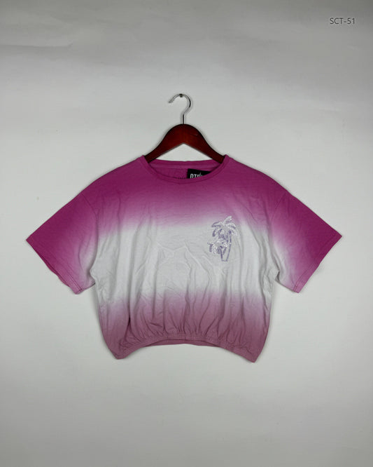Shop Premium Summer Crop Tops by Primark | Preloved Branded Clothes | Pink Cotton | Womens | OTS Thrift Store Islamabad Pakistan