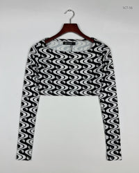 PULL&BEAR Black & White Summer Crop Tops (SCT-56)