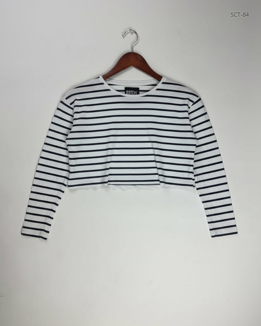 Preloved Premium Summer Crop Tops by Girlsawar, White Cotton for Womens - OTS Thrift Shop Lahore Pakistan