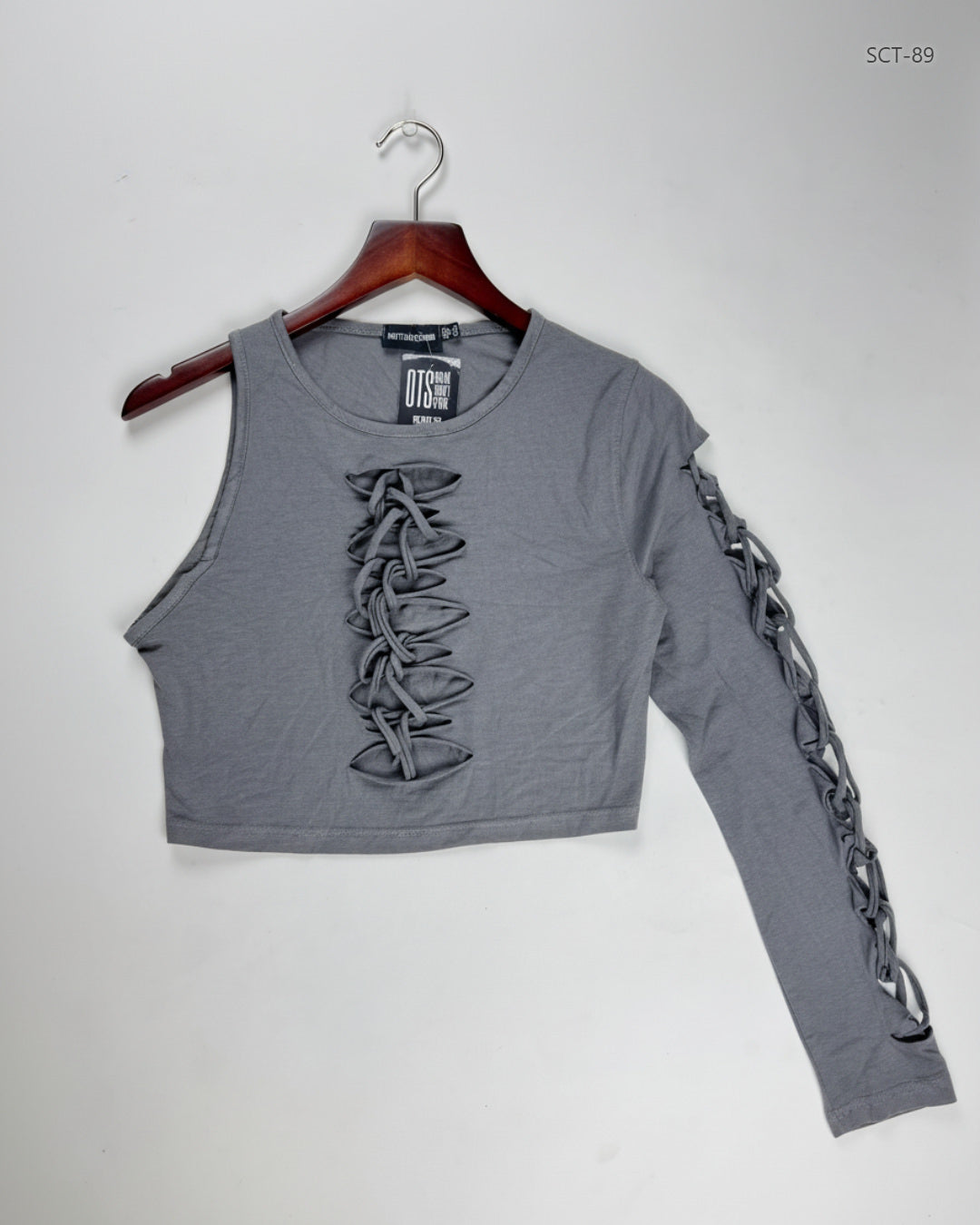 PRETTYLITTLETHING Gray Summer Crop Tops (SCT-89)