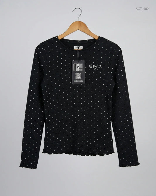 Shop Premium Girls Summer Tops by F&F | Preloved Branded Clothes | Black Cotton | Girls | OTS Thrift Store Islamabad Pakistan