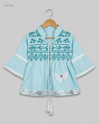 CUT LABEL (SGT-116) Embroidered Peplum Tunic