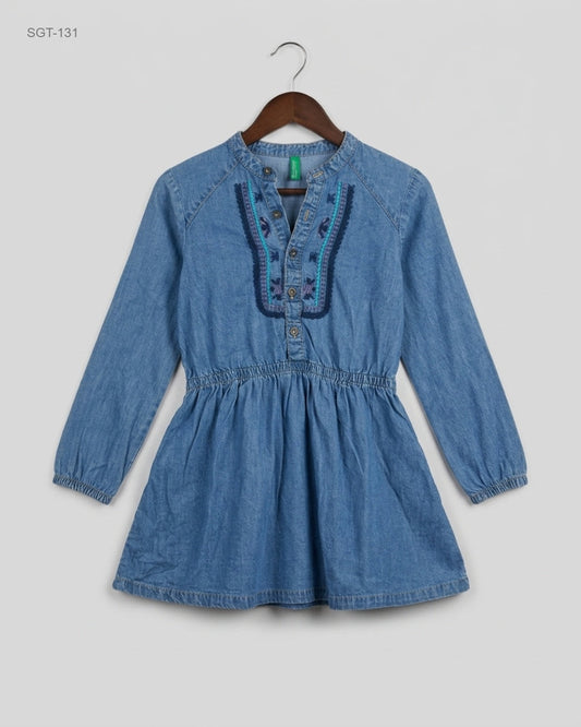 Secondhand Branded Girls Summer Tops by Unknown, Blue Cotton fabric, Premium condition, for Girls - Online Thrift Shop Lahore Pakistan