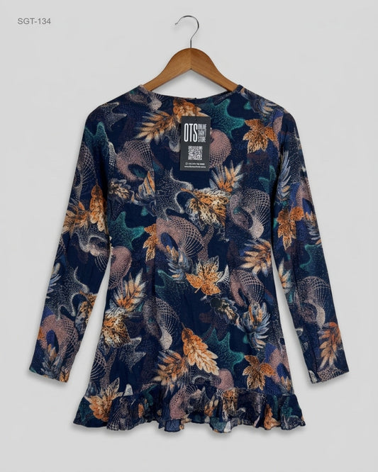 Excellent Condition Girls Summer Tops | Preloved CUT LABEL | Blue Polyester | Thrift Shop for Girls Peshawar Pakistan | OTS