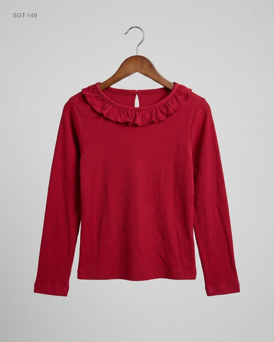Shop Premium Girls Summer Tops by George | Preloved Branded Clothes | Red Cotton | Girls | OTS Thrift Store Islamabad Pakistan