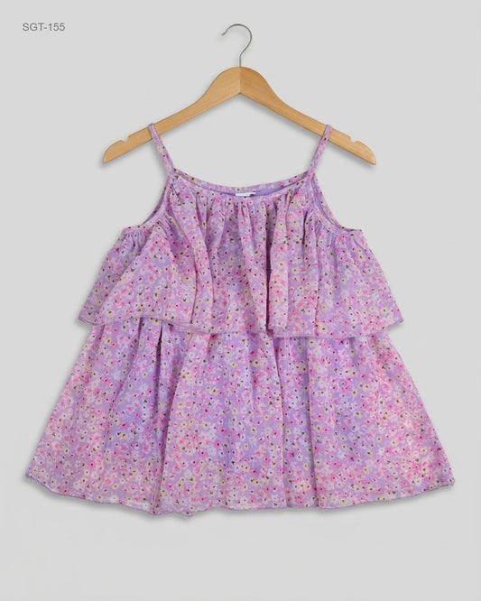 Preloved Premium Girls Summer Tops by DOPO DOPO, Purple Polyester for Girls - OTS Thrift Shop Lahore Pakistan