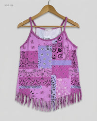 COCCO DRILLO (SGT-156) Bandana Print Fringe Tank Top