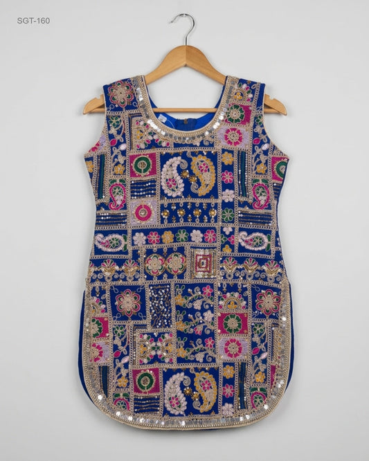 Preloved Premium Girls Summer Tops by CUT LABEL, Blue Cotton for Girls - OTS Thrift Shop Peshawar Pakistan