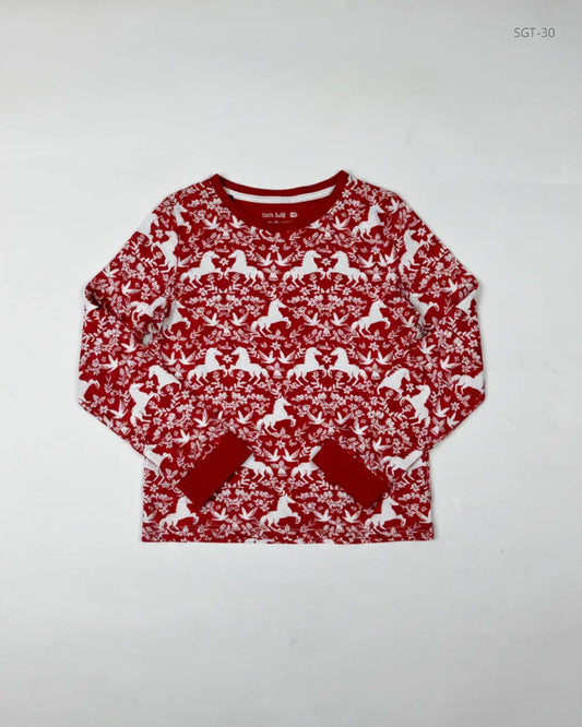 Shop Premium Girls Summer Tops by Marks & Spencer | Preloved Branded Clothes | Red Cotton | Girls | OTS Thrift Store Islamabad Pakistan