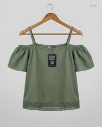 PRIMARK (SGT-81) Olive Green Girls Summer Tops