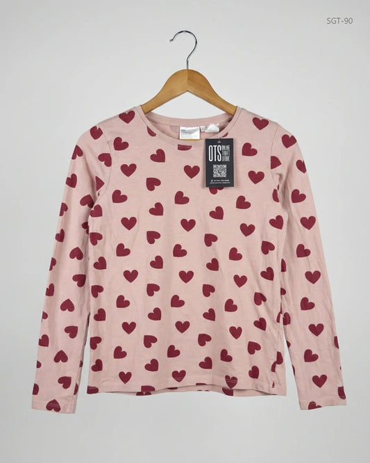 Secondhand Branded Girls Summer Tops by H&M, Pink Cotton fabric, Premium condition, for Girls - Online Thrift Shop Islamabad Pakistan