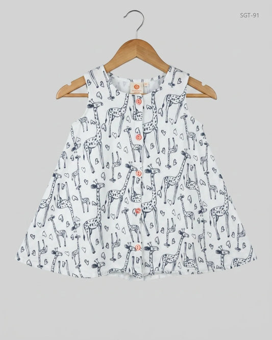 Secondhand Branded Girls Summer Tops by INDIGO, Black & White Cotton fabric, Premium condition, for Girls - Online Thrift Shop Lahore Pakistan
