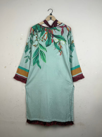 Buy Green Lawn Summer Kurti by CUT LABEL - Premium condition for Womens | Preloved OTS Pakistan (SK-102)