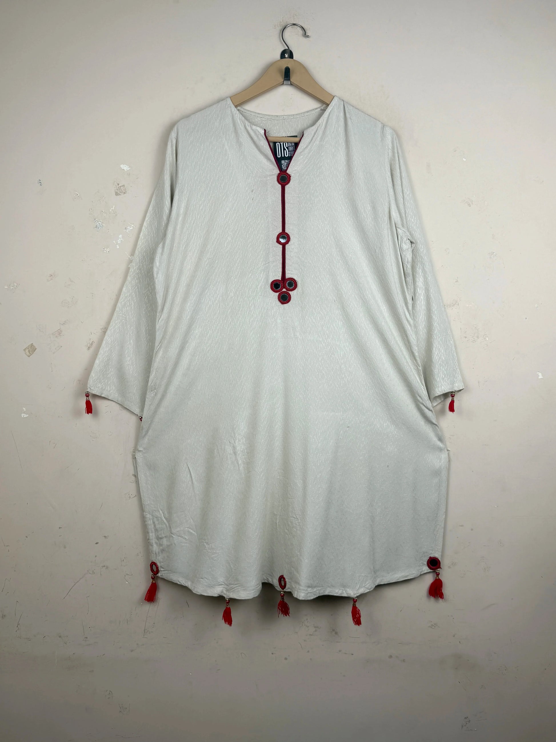 Premium Condition Summer Kurti | Preloved CUT LABEL | Beige Lilen | Thrift Shop for Womens Lahore Pakistan | OTS