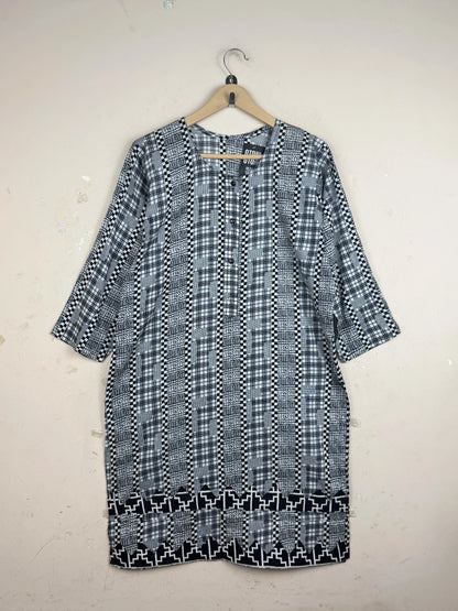 Premium Condition Summer Kurti | Preloved CUT LABEL | Black & White Lawn | Thrift Shop for Womens Peshawar Pakistan | OTS
